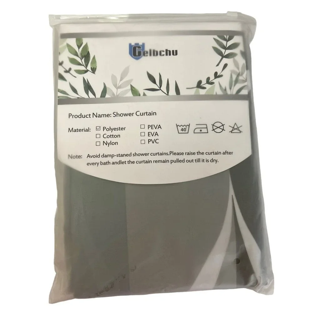 Bathroom Shower Curtain Quick Drying Weigh Gray Geometric 72x72